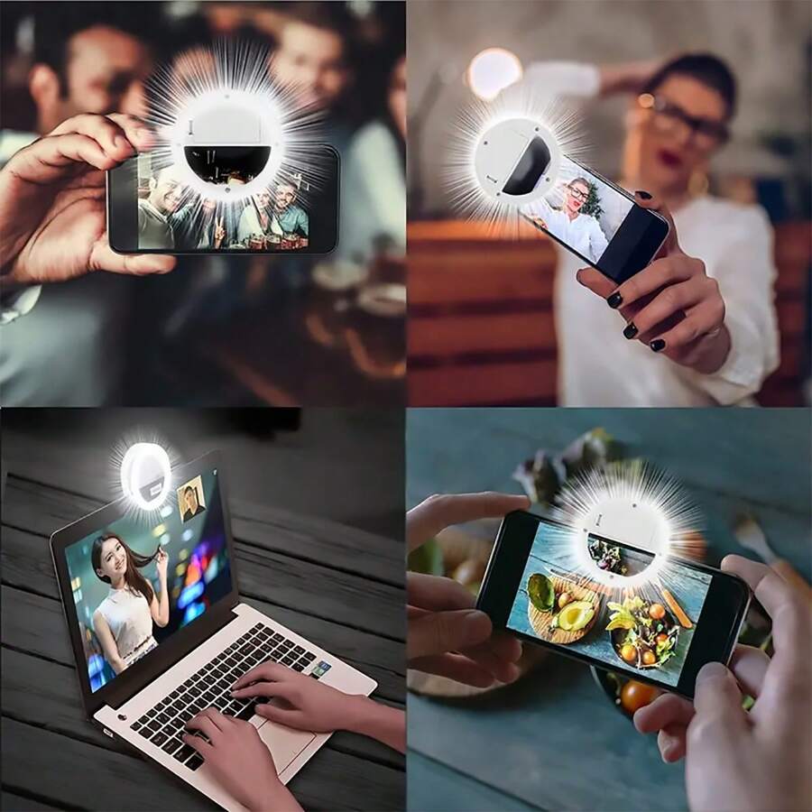 Mini Phone Selfie Ring Light - USB Rechargeable LED Light