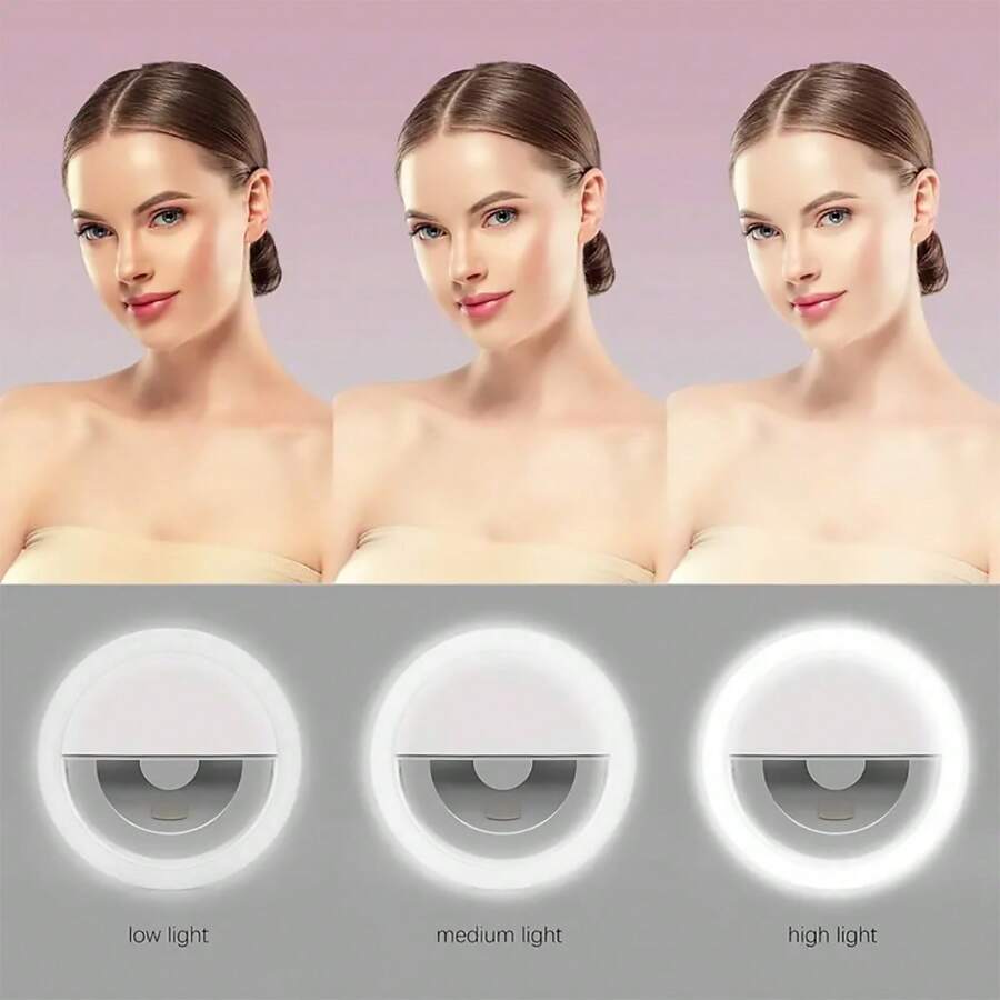 Mini Phone Selfie Ring Light - USB Rechargeable LED Light