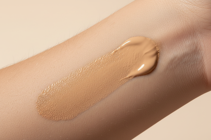 Velvet Veil Liquid Foundation - texture swatch on skin